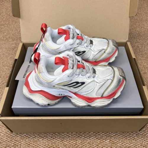 Balenciaga 5XL Cargo White Red Chunky Sneakers
