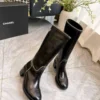 Chanel Black Leather Boots