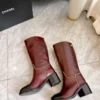 Chanel Black Leather Boots Style 0018