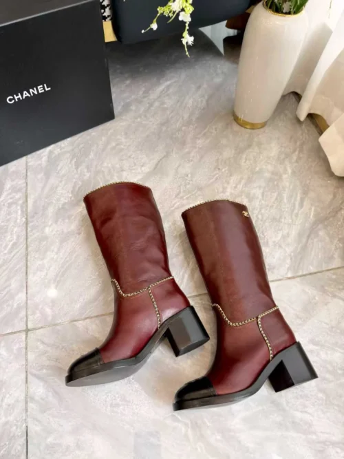 Chanel Black Leather Boots Style 0018