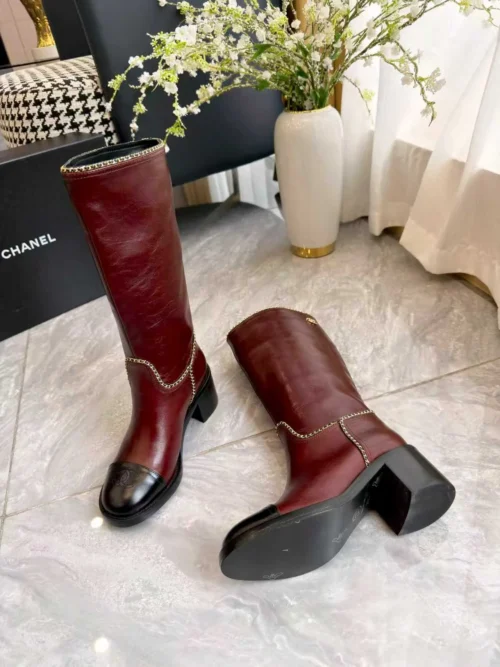 Chanel Black Leather Boots Style 0018