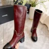 Chanel Black Leather Boots Style 0018