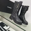 Chanel Black White Boots