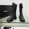 Chanel Black White Boots