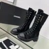 Chanel Black White Boots Style 0068