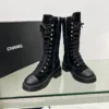 Chanel Black White Boots Style 0068