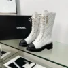 Chanel Black White Boots Style 0069