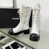 Chanel Black White Boots Style 0069