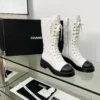 Chanel Black White Boots Style 0069