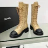 Chanel Black White Boots Style 0070
