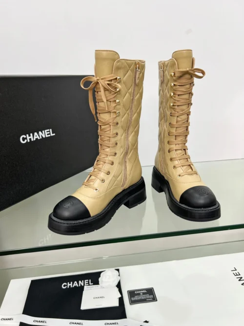 Chanel Black White Boots Style 0070