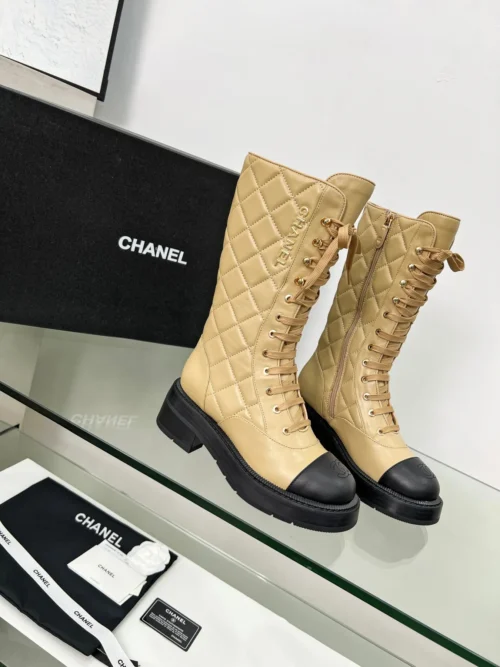 Chanel Black White Boots Style 0070