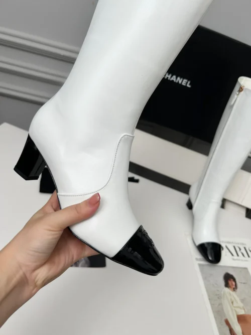Chanel Black Lambskin Boots Style 0083