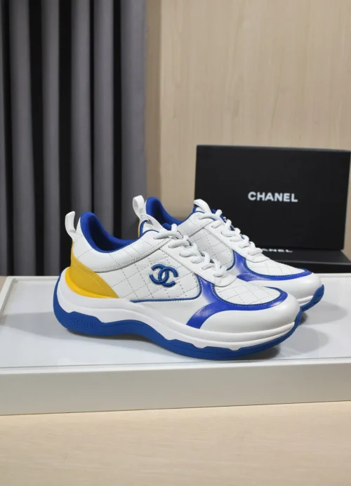 Chanel White Blue Sneakers Style 0158