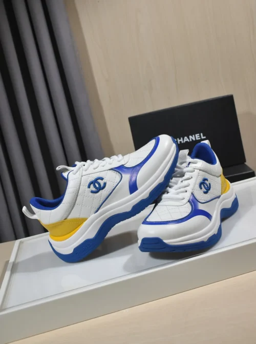 Chanel White Blue Sneakers Style 0158