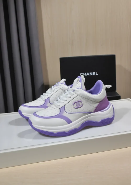 Chanel White Blue Sneakers
