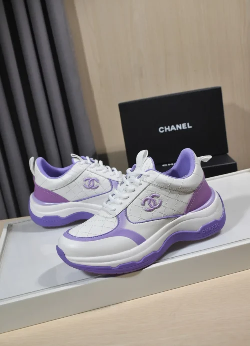 Chanel White Blue Sneakers