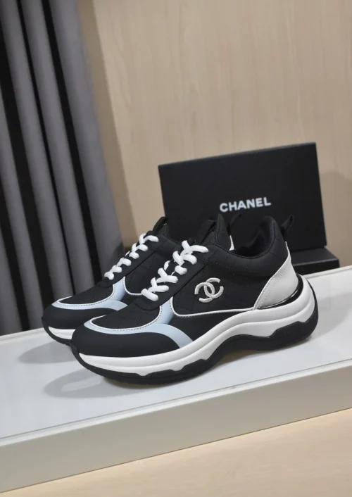 Chanel White Blue Sneakers Style 0160