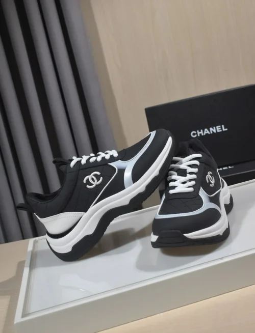 Chanel White Blue Sneakers Style 0160