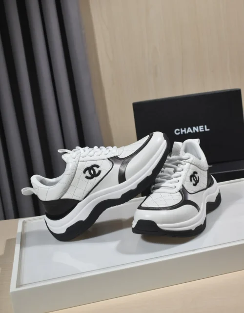 Chanel White Blue Sneakers Style 0161