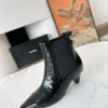 Chanel All Black Lambskin Boots Style 0210
