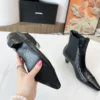 Chanel All Black Lambskin Boots Style 0210