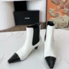 Chanel All Black Lambskin Boots Style 0211
