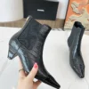 Chanel All Black Lambskin Boots Style 0212