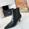 Chanel All Black Lambskin Boots Style 0212