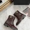 Chanel Brown Leather Boots Style 0214