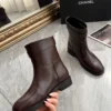 Chanel Brown Leather Boots Style 0214