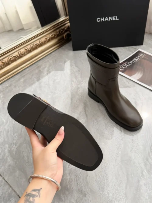 Chanel Brown Leather Boots