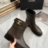 Chanel Brown Leather Boots