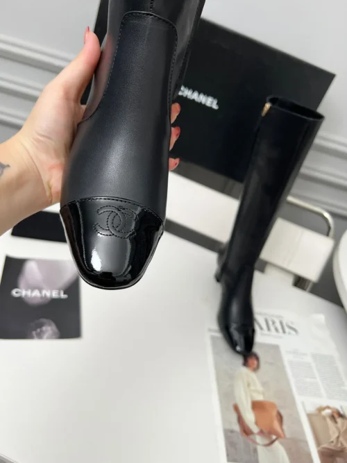 Chanel Black Lambskin Boots Style 0219