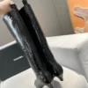 Chanel All Black Lambskin Boots Style 0220