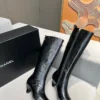 Chanel All Black Lambskin Boots Style 0220