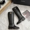 Chanel Brown Leather Boots Style 0223