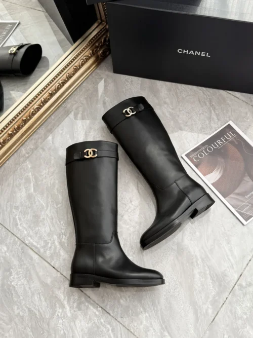 Chanel Brown Leather Boots Style 0223