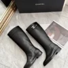 Chanel Brown Leather Boots Style 0223