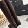 Chanel Brown Leather Boots Style 0224