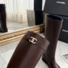 Chanel Brown Leather Boots Style 0224