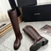 Chanel Brown Leather Boots Style 0224