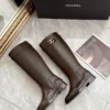 Chanel Brown Leather Boots Style 0225