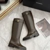 Chanel Brown Leather Boots Style 0225