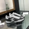 Chanel Black White Lambskin Sneakers Style 0340