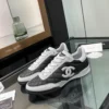 Chanel Black White Lambskin Sneakers Style 0340