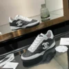 Chanel Black White Lambskin Sneakers Style 0340