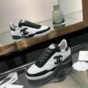 Chanel Black White Lambskin Sneakers