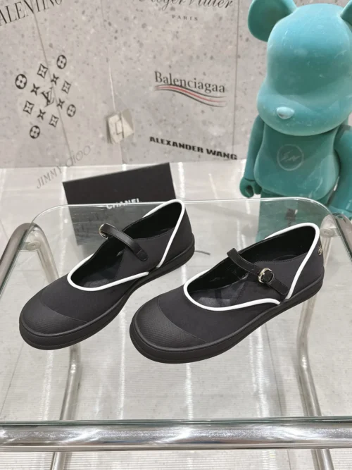 Chanel Black Canvas Sneakers