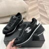 Chanel Black White Calfskin Sneakers